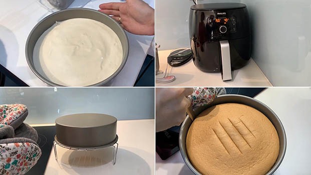How to make sponge cake in an oil-free fryer